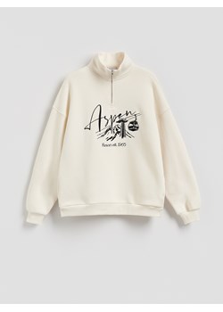 Reserved - Bluza z nadrukiem - kremowy - id: 049DT-02X - marki Reserved - 187295608 Reserved - Bluza z nadrukiem - kremowy ze sklepu Reserved w kategorii Bluzy damskie - zdjęcie 187295608