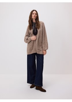 Reserved - Kardigan z wełną - beżowy - id: 225HI-80M - marki Reserved - 187295735 Reserved - Kardigan z wełną - beżowy ze sklepu Reserved w kategorii Swetry damskie - zdjęcie 187295735