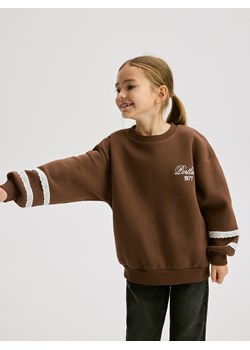 Reserved - Bluza z haftem - ciemnobrązowy ze sklepu Reserved w kategorii Bluzy dziewczęce - zdjęcie 187295786