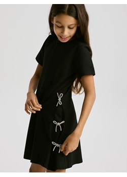 Reserved - Sukienka z kokardkami - czarny - id: 295FW-99X - marki Reserved - 187295808 Reserved - Sukienka z kokardkami - czarny ze sklepu Reserved w kategorii Sukienki dziewczęce - zdjęcie 187295808