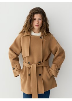 Reserved - Wełniany płaszcz handmade - brązowy - id: 371GX-82X - marki Reserved - 187295838 Reserved - Wełniany płaszcz handmade - brązowy ze sklepu Reserved w kategorii Płaszcze damskie - zdjęcie 187295838