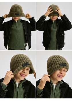 Reserved - Czapka z domieszką wełny - ciemnozielony - id: 451HW-78M - marki Reserved - 187295939 Reserved - Czapka z domieszką wełny - ciemnozielony ze sklepu Reserved w kategorii Czapki dziecięce - zdjęcie 187295939