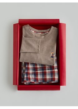 Reserved - Dwuczęściowa piżama z haftem - beżowy ze sklepu Reserved w kategorii Piżamy męskie - zdjęcie 187296469