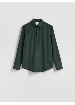 Reserved - Koszula slim z bawełny egipskiej - ciemnozielony - id: TH539-79X - marki Reserved - 187296638 Reserved - Koszula slim z bawełny egipskiej - ciemnozielony ze sklepu Reserved w kategorii Koszule męskie - zdjęcie 187296638