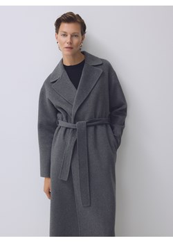 Reserved - Płaszcz handmade z wełną - ciemnoszary - id: VZ743-90X - marki Reserved - 187296696 Reserved - Płaszcz handmade z wełną - ciemnoszary ze sklepu Reserved w kategorii Płaszcze damskie - zdjęcie 187296696