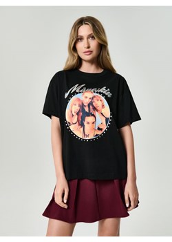 Sinsay - Koszulka z nadrukiem Måneskin - czarny - id: 591FG-99X - marki Sinsay - 187297208 Sinsay - Koszulka z nadrukiem Måneskin - czarny ze sklepu Sinsay w kategorii Bluzki damskie - zdjęcie 187297208