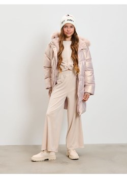 Sinsay - Welurowe spodnie wide leg - beżowy ze sklepu Sinsay w kategorii Spodnie dziewczęce - zdjęcie 187297209