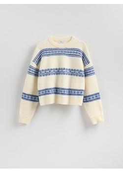 Reserved - Sweter we wzory - niebieski ze sklepu Reserved w kategorii Swetry damskie - zdjęcie 187298018