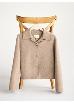 Reserved - Wełniana kurtka handmade - beżowy - id: 741GL-80X - marki Reserved - 187298127 Reserved - Wełniana kurtka handmade - beżowy ze sklepu Reserved w kategorii Kurtki damskie - zdjęcie 187298127