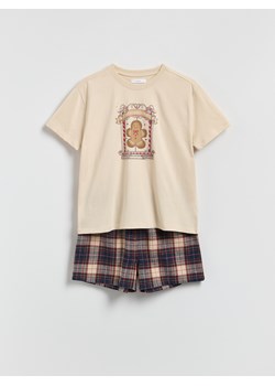 Reserved - Piżama ze świątecznym motywem - granatowy - id: 962EX-59X - marki Reserved - 187298216 Reserved - Piżama ze świątecznym motywem - granatowy ze sklepu Reserved w kategorii Piżamy damskie - zdjęcie 187298216