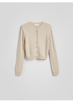 Reserved - Kardigan z domieszką kaszmiru - beżowy - id: 992EG-08M - marki Reserved - 187298229 Reserved - Kardigan z domieszką kaszmiru - beżowy ze sklepu Reserved w kategorii Swetry damskie - zdjęcie 187298229
