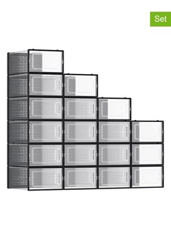 Songmics Pudełka (18 szt.) w kolorze czarnym na buty - 23 x 14,3 x 33,5 cm - id: 17852204 - marki Songmics - 187298858 Songmics Pudełka (18 szt.) w kolorze czarnym na buty - 23 x 14,3 x 33,5 cm ze sklepu Limango Polska w kategorii Szafy - zdjęcie 187298858