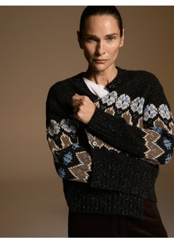 Reserved - Wzorzysty kardigan z wełną - wielobarwny - id: 195HW-MLC - marki Reserved - 187299418 Reserved - Wzorzysty kardigan z wełną - wielobarwny ze sklepu Reserved w kategorii Swetry damskie - zdjęcie 187299418