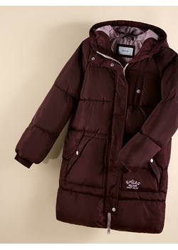 Reserved - Długi pikowany płaszcz z kapturem - bordowy - id: 249EX-83X - marki Reserved - 187299439 Reserved - Długi pikowany płaszcz z kapturem - bordowy ze sklepu Reserved w kategorii Płaszcze dziewczęce - zdjęcie 187299439