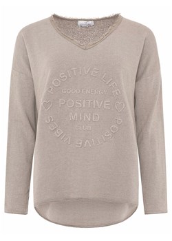 Zwillingsherz Bluza &quot;Positive Mind&quot; w kolorze szarobrązowym ze sklepu Limango Polska w kategorii Bluzy damskie - zdjęcie 187300125