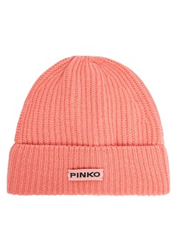 Czapka Pinko Lambkin Cuffia AI 24-25 BLK01 104489 A1CH Koralowy ze sklepu eobuwie.pl w kategorii Czapki zimowe damskie - zdjęcie 187300169