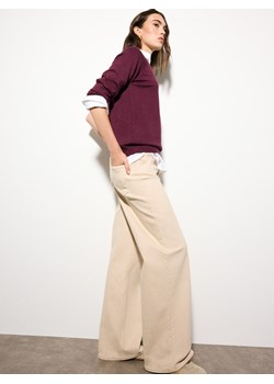 Mohito - Jeansy wide leg - beżowy - id: 634GB-08J - marki Mohito - 187300718 Mohito - Jeansy wide leg - beżowy ze sklepu Mohito w kategorii Jeansy damskie - zdjęcie 187300718