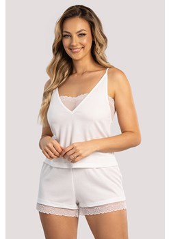 Nocna komplet top + szorty Unikat Milena ecru ze sklepu kontri.pl w kategorii Piżamy damskie - zdjęcie 187300808