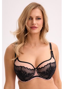 Biustonosz półusztywniany Gaia 1308 Amara czarno-różowy - id: 39572 - marki Gaia - 187300898 Biustonosz półusztywniany Gaia 1308 Amara czarno-różowy ze sklepu kontri.pl w kategorii Biustonosze - zdjęcie 187300898