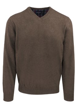 Męski, Bawełniany Sweter w Serek (V-neck) - Adriano Guinari - Brązowy SWADGaw25BROWNBROSv - id: 24262 - marki Adriano Guinari - 187301056 Męski, Bawełniany Sweter w Serek (V-neck) - Adriano Guinari - Brązowy SWADGaw25BROWNBROSv ze sklepu JegoSzafa.pl w kategorii Swetry męskie - zdjęcie 187301056