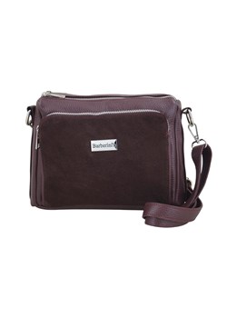 Codzienna torebka ze skóry naturalnej z zamszem - Bordowa - id: 3278 - marki Barberini's - 187301188 Codzienna torebka ze skóry naturalnej z zamszem - Bordowa ze sklepu Barberinis w kategorii Listonoszki - zdjęcie 187301188