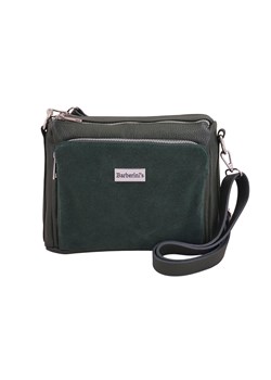Codzienna torebka ze skóry naturalnej z zamszem - Zielona ciemna - id: 3282 - marki Barberini's - 187301206 Codzienna torebka ze skóry naturalnej z zamszem - Zielona ciemna ze sklepu Barberinis w kategorii Listonoszki - zdjęcie 187301206