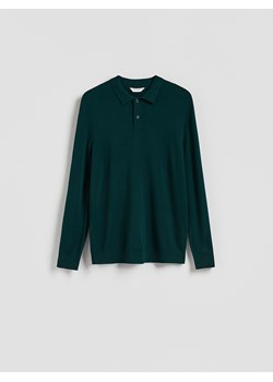 Reserved - Wiskozowy sweter polo - ciemnozielony - id: 019FR-79X - marki Reserved - 187301479 Reserved - Wiskozowy sweter polo - ciemnozielony ze sklepu Reserved w kategorii Swetry męskie - zdjęcie 187301479