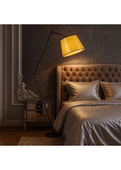 Lampa stojąca z regulowanym ramieniem w stylu glamour MANILA MIRROR czarno-złota - id: 6597 - marki Ciekot Partners Sp. Z O. O. - 187301609 Lampa stojąca z regulowanym ramieniem w stylu glamour MANILA MIRROR czarno-złota ze sklepu Lysne w kategorii Lampy podłogowe - zdjęcie 187301609