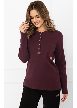 Bawełniana bluzka damska z długim rękawem bordowy melanż Gordo, Kolor bordowy melanż, Rozmiar S, Italian Fashion ze sklepu Primodo w kategorii Bluzki damskie - zdjęcie 187302176