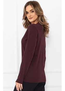Bawełniana bluzka damska z długim rękawem bordowy melanż Gordo, Kolor bordowy melanż, Rozmiar S, Italian Fashion ze sklepu Primodo w kategorii Bluzki damskie - zdjęcie 187302177
