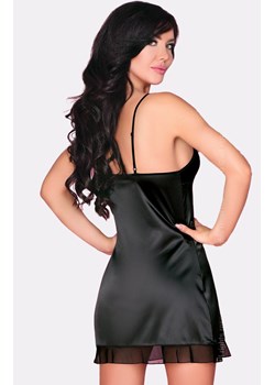 Satynowa koszulka nocna na ramiączkach czarna Rusudani LC 90365, Kolor czarny, Rozmiar L/XL, LivCo Corsetti Fashion ze sklepu Primodo w kategorii Koszule nocne - zdjęcie 187302185