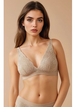 Koronkowy biustonosz soft bez fiszibn WB-749 Natural eco, Kolor ecru, Rozmiar 65B, Kinga ze sklepu Intymna w kategorii Biustonosze - zdjęcie 187302459