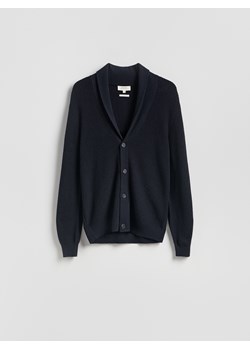 Reserved - Kardigan z wełną - granatowy - id: 425GQ-59X - marki Reserved - 187303655 Reserved - Kardigan z wełną - granatowy ze sklepu Reserved w kategorii Swetry męskie - zdjęcie 187303655