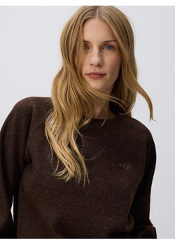 Reserved - Dzianinowa bluza z haftem - ciemnobrązowy - id: 050DT-89M - marki Reserved - 187304309 Reserved - Dzianinowa bluza z haftem - ciemnobrązowy ze sklepu Reserved w kategorii Bluzy damskie - zdjęcie 187304309