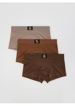 Reserved - Bokserki ze świątecznym motywem 3 pack - beżowy ze sklepu Reserved w kategorii Majtki męskie - zdjęcie 187304328