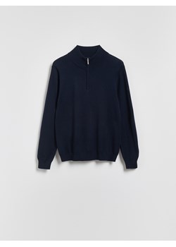 Reserved - Rozpinany sweter z wełny merino - granatowy - id: 417GQ-59X - marki Reserved - 187304569 Reserved - Rozpinany sweter z wełny merino - granatowy ze sklepu Reserved w kategorii Swetry męskie - zdjęcie 187304569