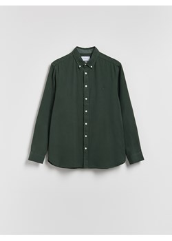Reserved - Bawełniana koszula slim fit - ciemnozielony - id: 428GT-79X - marki Reserved - 187304598 Reserved - Bawełniana koszula slim fit - ciemnozielony ze sklepu Reserved w kategorii Koszule męskie - zdjęcie 187304598