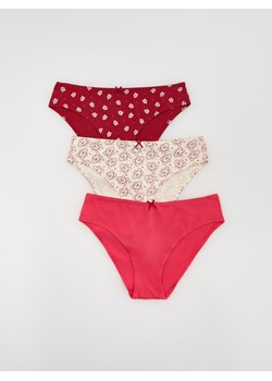 Reserved - Majtki typu figi 3 pack - czerwony ze sklepu Reserved w kategorii Majtki damskie - zdjęcie 187304677
