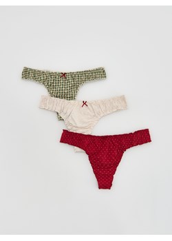 Reserved - Majtki stringi 3 pack - czerwony ze sklepu Reserved w kategorii Majtki damskie - zdjęcie 187304678