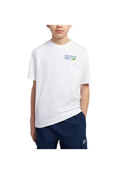 Koszulka dziecięca New Balance LAKB0295BWE - biała ze sklepu streetstyle24.pl w kategorii T-shirty chłopięce - zdjęcie 187306139