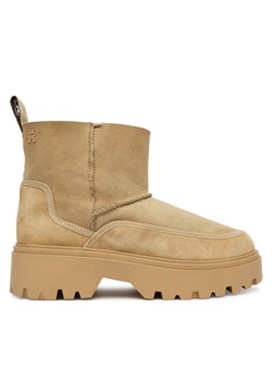 Tommy Hilfiger Śniegowce Real Shearling Pullon FW0FW08997 Beżowy - id: 0000305551320 - marki Tommy Hilfiger - 187306515 Tommy Hilfiger Śniegowce Real Shearling Pullon FW0FW08997 Beżowy ze sklepu MODIVO w kategorii Śniegowce damskie - zdjęcie 187306515