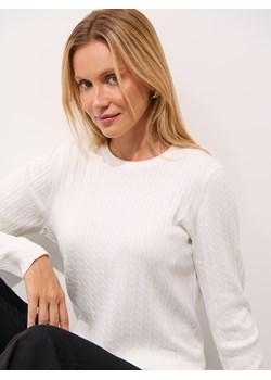 Mohito - Kremowy sweter basic z wiskozą - kremowy - id: 408EQ-01X - marki Mohito - 187308088 Mohito - Kremowy sweter basic z wiskozą - kremowy ze sklepu Mohito w kategorii Swetry damskie - zdjęcie 187308088