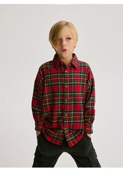 Reserved - Bawełniana koszula w kratę - czerwony ze sklepu Reserved w kategorii Koszule chłopięce - zdjęcie 187308279
