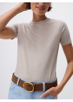 Reserved - T-shirt regular - beżowy - id: 951ED-08X - marki Reserved - 187308375 Reserved - T-shirt regular - beżowy ze sklepu Reserved w kategorii Bluzki damskie - zdjęcie 187308375