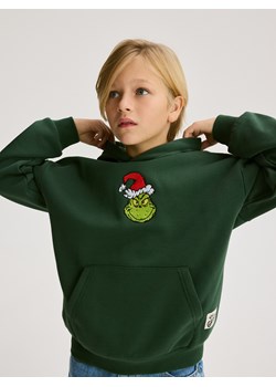 Reserved - Świąteczna bluza Grinch - ciemnozielony ze sklepu Reserved w kategorii Bluzy chłopięce - zdjęcie 187308407