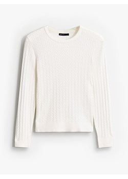 Mohito - Kremowy sweter basic z wiskozą - kremowy - id: 408EQ-01X - marki Mohito - 187311787 Mohito - Kremowy sweter basic z wiskozą - kremowy ze sklepu Mohito w kategorii Swetry damskie - zdjęcie 187311787