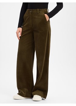 Marc O'Polo Damskie spodnie sztruksowe Kobiety Bawełna oliwkowy jednolity ze sklepu vangraaf w kategorii Spodnie damskie - zdjęcie 187311889