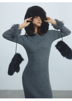 Reserved - Czapka ze sztucznego futerka - czarny ze sklepu Reserved w kategorii Czapki zimowe damskie - zdjęcie 187311965