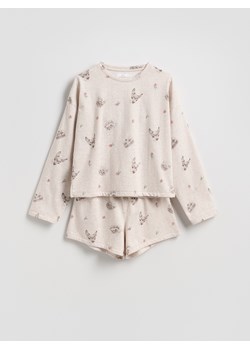 Reserved - Wzorzysta piżama dwuczęściowa - kremowy - id: 081EY-02X - marki Reserved - 187311988 Reserved - Wzorzysta piżama dwuczęściowa - kremowy ze sklepu Reserved w kategorii Piżamy damskie - zdjęcie 187311988