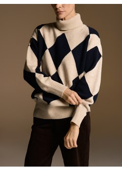 Reserved - Wełniany golf w romby - wielobarwny - id: 192HW-MLC - marki Reserved - 187312079 Reserved - Wełniany golf w romby - wielobarwny ze sklepu Reserved w kategorii Swetry damskie - zdjęcie 187312079